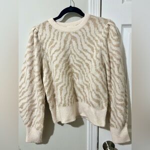 Mango Cream and Tan Zebra Print Sweater